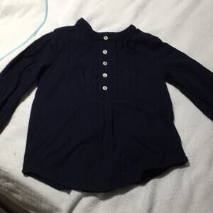 Ralph Lauren navy knit 1/2 button down blouse 2T
